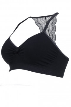 Non wired pregnancy bra without seams. With lace on the back