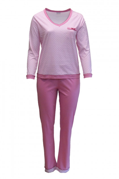 Πυζάμα σε μοντέρνο σχέδιο με μακρύ μανίκι. Από 100% βαμβάκι