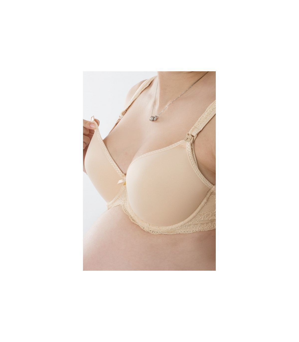 Nonwired nursing bra with padded cups