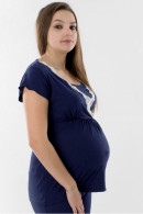 Elegant pregnancy - nursing top with discreet lace. Made of viscose bamboo