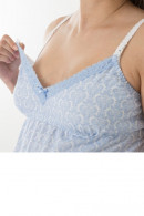 Cotton nightdress for pregnancy - nursing with discreet lace