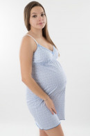 Cotton nightdress for pregnancy - nursing with discreet lace