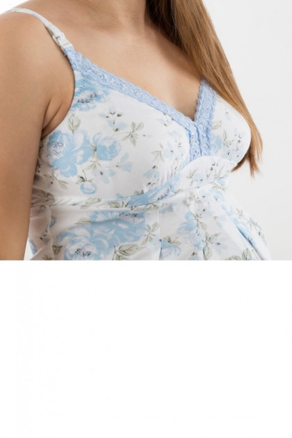 Εμπριμέ νυχτικό εγκυμοσύνης - θηλασμού από πιστοποιημένο βαμβάκι