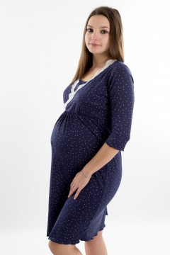 Polka dot pregnancy - nursing nightdress made of organic cotton.