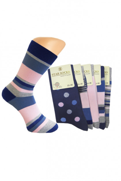 Κάλτσες (σε συσκευασία 5 τεμαχίων) με μοντέρνο μοτίβο. Από ανθεκτικό βαμβάκι