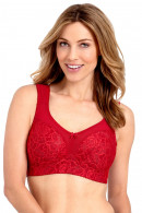 Nonwired bra with elastic lace