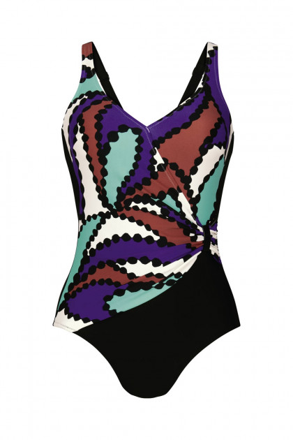 Αριστοκρατικό ολόσωμο μαγιό χωρίς μπανέλες σε κρουαζέ σχέδιο