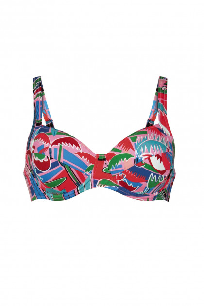 Εμπριμέ μπικίνι τοπ με μπανέλες ιδανικό για γυναίκες με βαρύ και μεγάλο στήθος