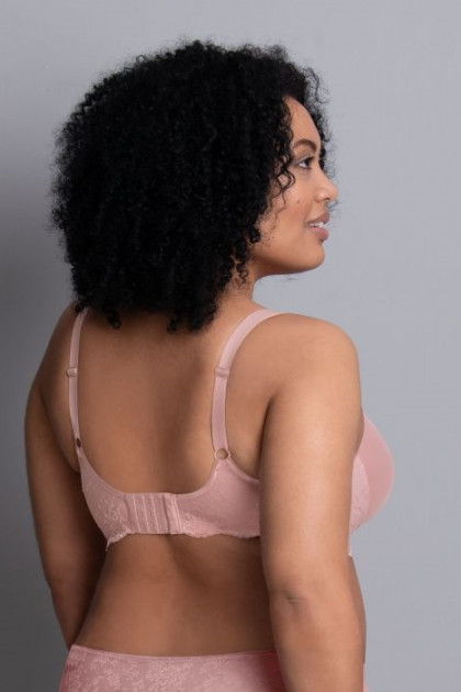 Comfortable nonwired nursing bra with padded cups and lace