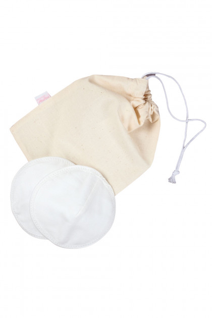 Cotton, practical nursing pads. Pack of 6 pieces.