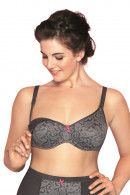 Nursing bra with soft underwire made of fine microfiber. Seamless cups