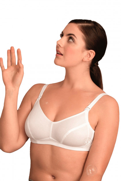 Nonwired nursing bra made of natural 100% organic cotton. Skin friendly
