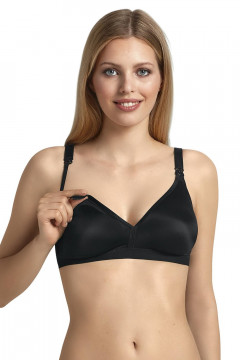 Nursing nonwired bra with seamless cups made of microfiber