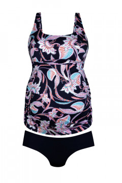 Floral pregnancy nonwired tankini made of soft and durable Xtra Life Lycra fabric