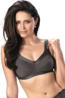 Stable non-wired microfiber bra with comfortable straps