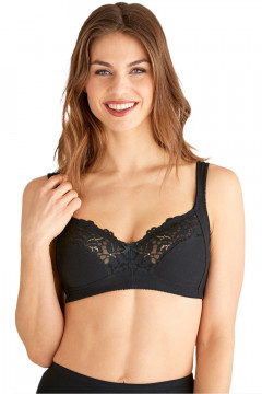Floral lace nonwired soft organic cotton bra