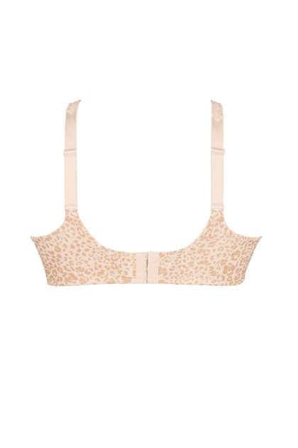 Elegant big cup (F-I) underwired bra in animal print