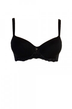 Elegant underwired padded bra with lace on the sides