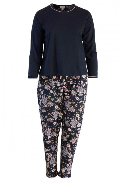 Βαμβακερή πυζάμα μακρυμάνικη για εύσωμες σιλουέτες