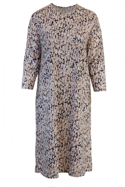 Εμπριμέ, μακρύ νυχτικό από φίνο βαμβάκι για την εύσωμη σιλουέτα