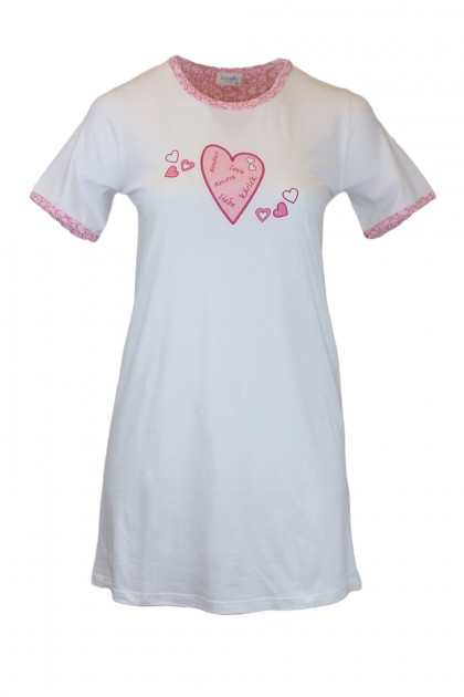 Νυχτικό (T-shirt) με κοντό μανίκι και στάμπα. Από 100% βαμβάκι