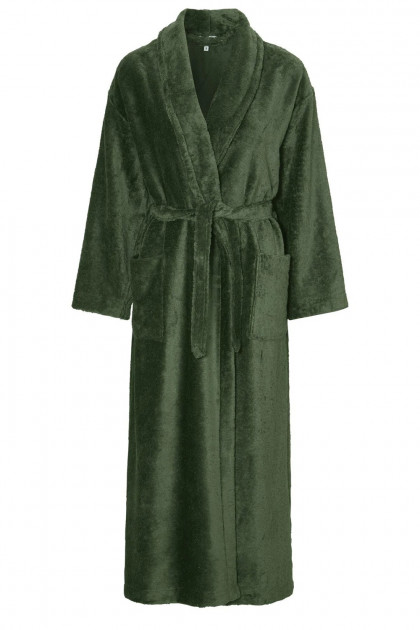 Long cotton robe with belt