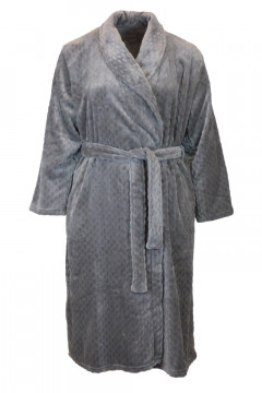 Robe with belt made of fluffy, warm fleece fabric