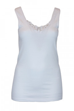 Sleeveless shirt (tank top) with lace in a pack of 2 pieces