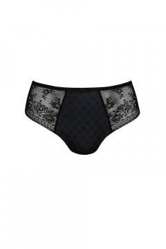 High waist slip with elaborate lace that hugs the body