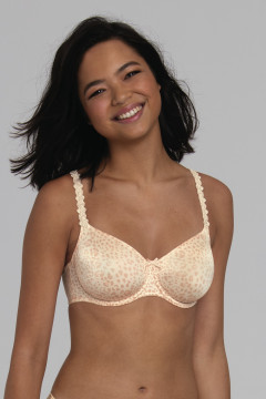 Animal print underwired bra with moulding