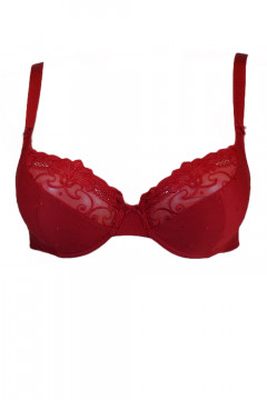Underwired bra with lace cups that flatters the breasts