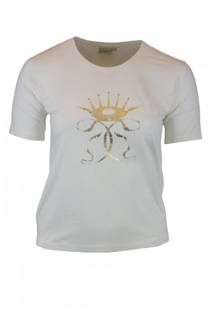 Βαμβακερή ζέρσευ ΜΠΛΟΥΖΑ κοντομάνικη με στάμπα