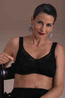 Elegant nonwired bra with preformed cups and tulle on the neckline