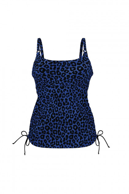 Animal print τανκίνι τοπ μαστεκτομής χωρίς μπανέλες με κορδονάκια στα πλαϊνά