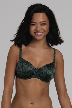 Animal print underwired bra with moulding