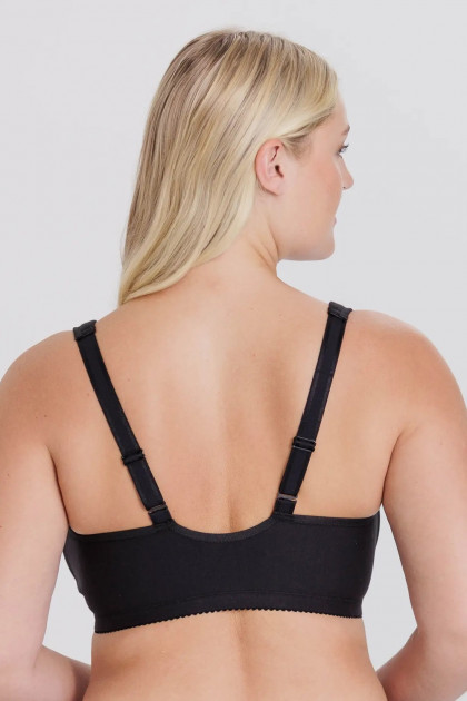 Βαμβακερό σουτιέν χωρίς μπανέλες με μπροστινό κούμπωμα και κεντημένη δαντέλα