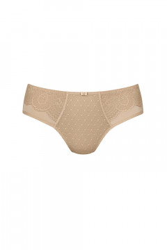 Delicate high waisted brief with lace on the front. Made of soft microfiber fabric