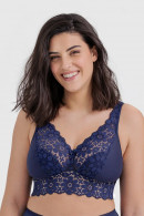 Elegant cotton non-wired bralette bra embellished with lace