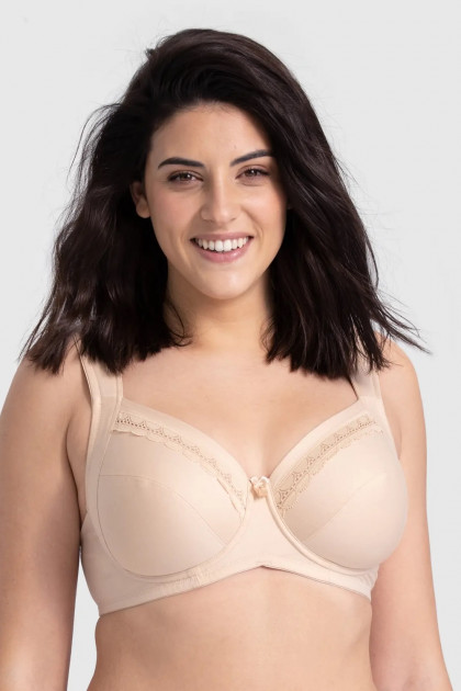 Βαμβακερό, καθημερινό σουτιέν με μπανέλες και διακριτική δαντέλα
