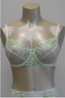 Underwired bra with bicolored lace