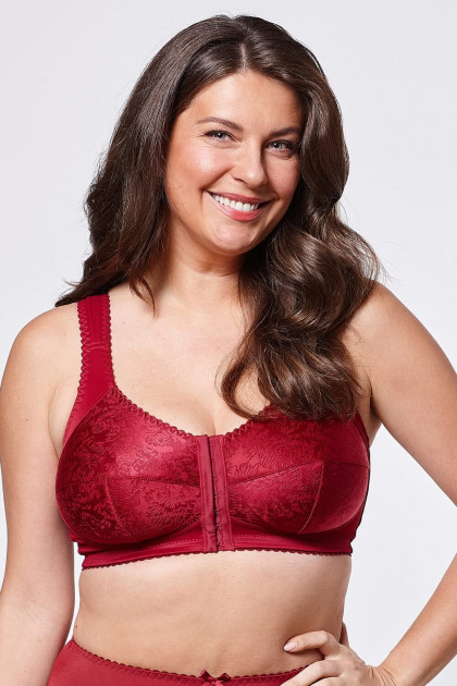 Κομψό σουτιέν χωρίς μπανέλες με μπροστινό κούμπωμα σε σχέδιο ζακάρ