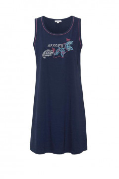 Nightdress sleveless in  jersey cotton with print