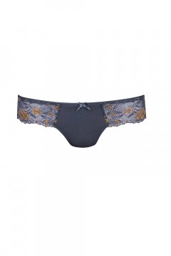Lace thong embroidered with tulle