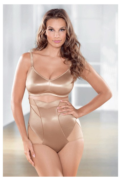 Fine glossy minimizer non-wired bra with seamless cups