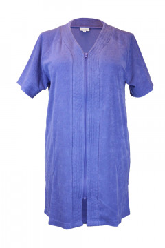 Πετσετέ μπουρνούζι - φόρεμα με μπροστινό φερμουάρ και πλαϊνές τσέπες