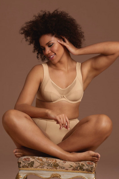 Καθημερινό σουτιέν με μπανέλες και V σχέδιο διαφάνειας στο ντεκολτέ