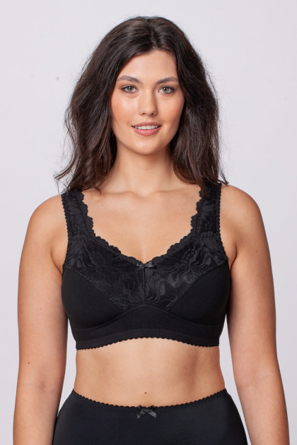 Βαμβακερό minimizer σουτιέν χωρίς μπανέλες με προσεγμένη δαντέλα