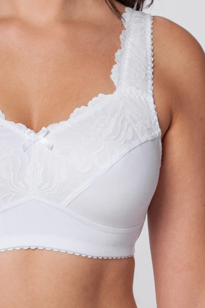 Βαμβακερό minimizer σουτιέν χωρίς μπανέλες με προσεγμένη δαντέλα