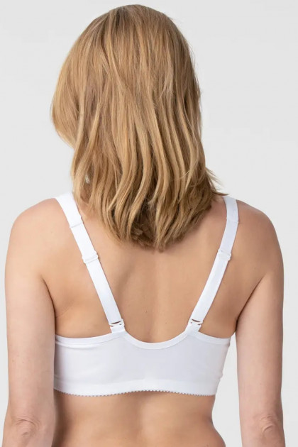 Βαμβακερό σουτιέν χωρίς μπανέλες με μπροστινό κούμπωμα και κεντημένη δαντέλα