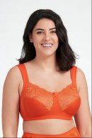 Stable, cotton rich non-wired bra with big lace cups